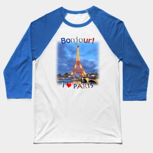 Bonjour!  I Love Pairs Baseball T-Shirt